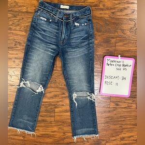 Madewell Retro Crop Jeans size 25